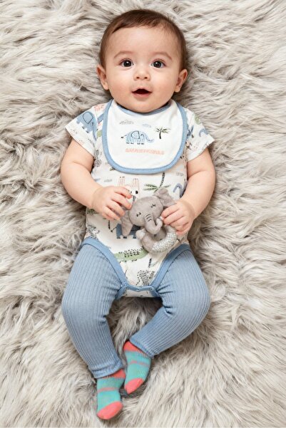 Joe Boxer طقم ملابس للأطفال الصغار من 4 قطع: رومبير، بنطال، مريلة، وحقيبة يد،...