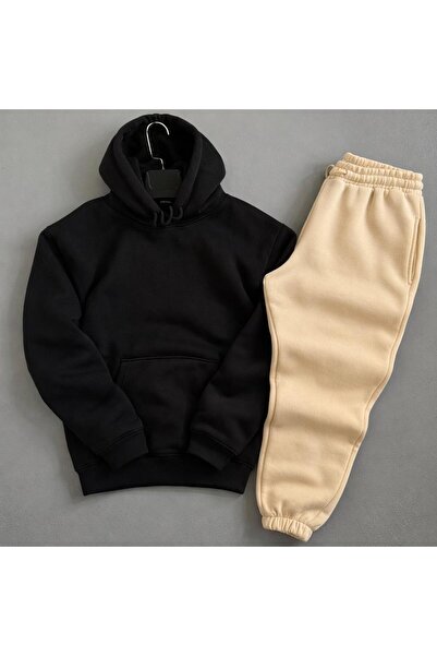 WENMİNG Set de trening pentru bărbați, din bumbac cu textura moale, cu 3 fire, cu textura moale, tricou