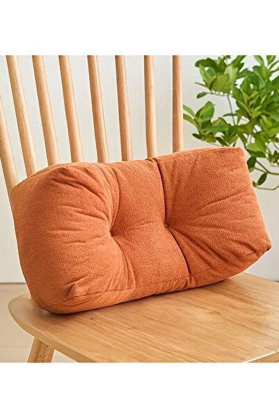 TEZKOTEKSTİL Bel Destekli Dolgulu Sırt Yastığı | Sandalye Oturum Sırt Dayama Minderi Kadife Kumaştan