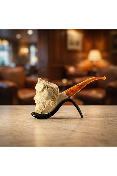 Altınışık Lületaşı El Oyması Lületaşı Dionysos Figürlü Pipo | Akrilik Ağızlık...