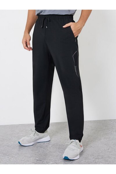 Styli Men Relaxed Track Pant with Side Print and Zipper Detail