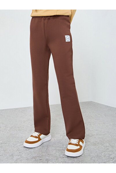 Styli Teens Grey Badge Detail Elastic Waist Leggings