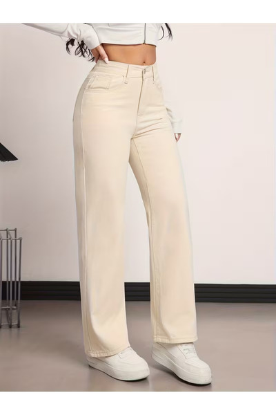 beeke Layal My Zero Max Super High Waist Wide Leg Jeans Stretch Fabric Wide Leg Denim Pants