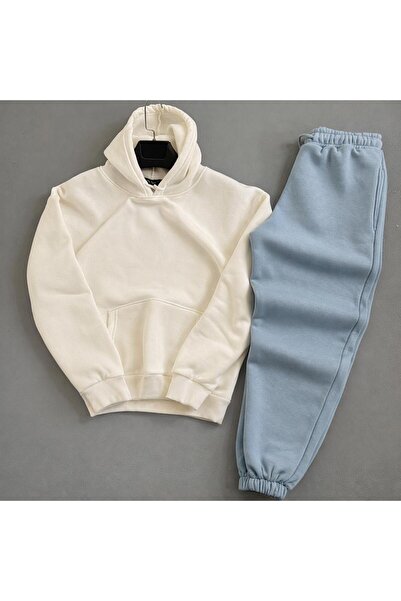 WENMİNG Men's Soft Textured Regular Fit Cotton 3 Thread Soft Textured Sweatshirt Tracksuit Set