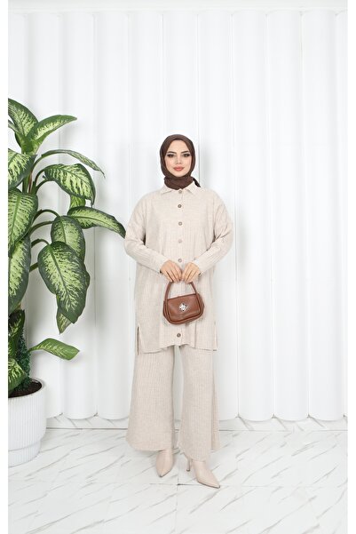 NİSUM MODA Buttoned Knitwear Trouser Suit