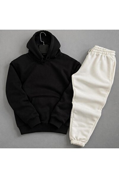 WENMİNG Set de trening pentru bărbați, din bumbac cu textura moale, cu 3 fire, cu textura moale, tricou