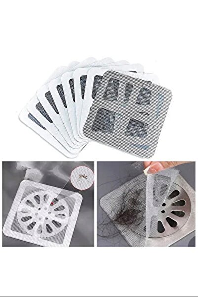 Dorsa 20Pcs Bathroom Drain Strainer Self-Adhesive Rectangular Filter Tape Flo...