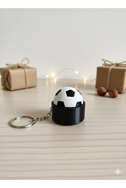 TriVox3D FUTBOL TOPU DESENLİ CLİCKER KLİK SESLİ BUTON BASMALI ANAHTARLIK