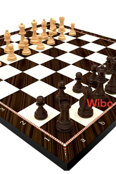 Wibo طقم شطرنج خشبي من خشب الجوز موديل 37 سم × 37 سم سمك طاولة الشطرنج - 12 مم