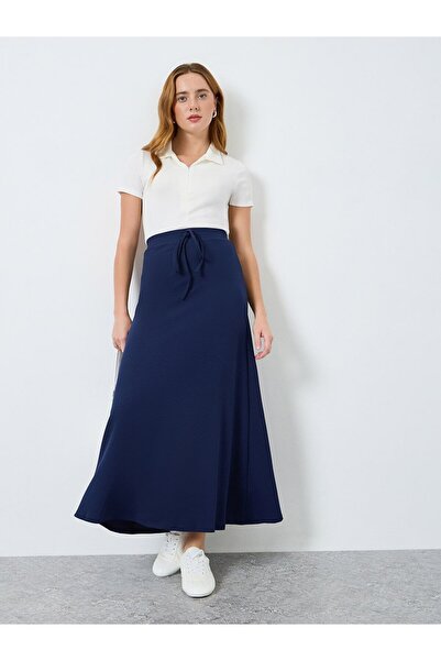 Take Two By Styli Women Solid Bow Detail A-Line Maxi Skirt