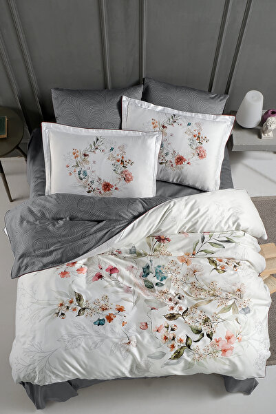First Choice Floral %100 Pamuk 300 TC (120 Tel) Çift Kişilik Nevresim Takımı