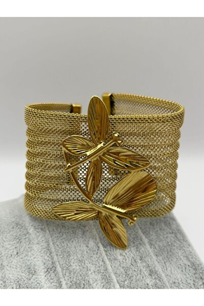 aurora dükkan سوار من الفولاذ الذهبي على شكل شبكة اليعسوب