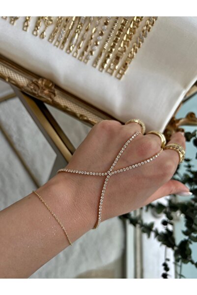 Dore Su Yolu Taşlı Şahmeran Bileklik – Gold Kaplama, Zarif ve Işıltılı Tasarım