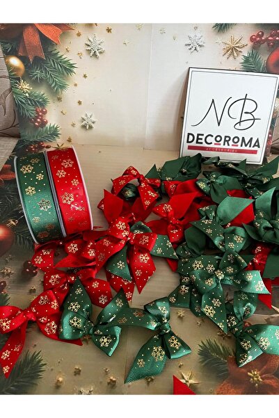 Nb Decoroma 2026 Yılbaşı Temalı 10 Metre Kurdele Fiyonk – Hediye Paketi, Süsleme, Dekor