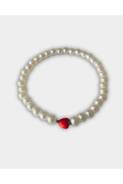 Las Perlas Elastic Pearl Cat Collar Heart Bead Necklace Pet Necklace Pet Leas...