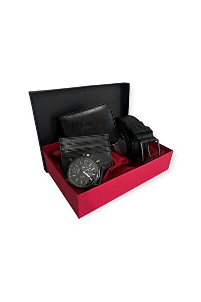 Tisaati Premium Serisi Lüks Deri Classic Crazy Deri Cüzdan Kartlık Kemer Ve S...