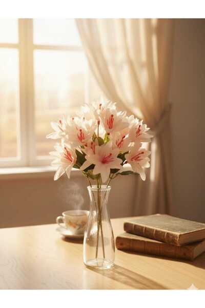 ENRUFLORA Yapay Krem Rengi Çan Çiçeği Salon Balkon Bahçe Sevgililer Günü Özel...