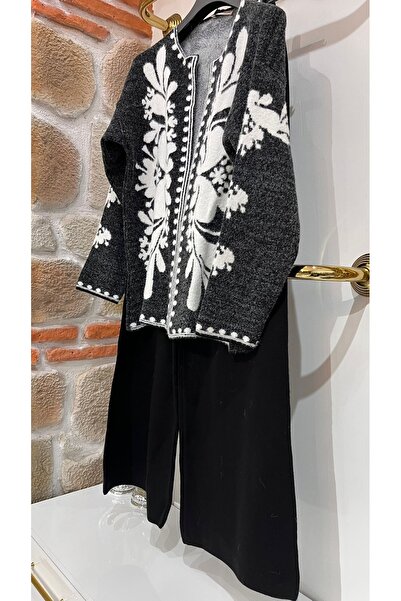 EB SCARF Angora Two-Piece Set (Cardigan & Pants)