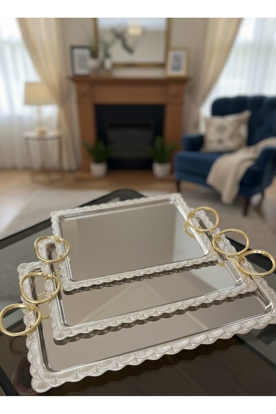 Generic طقم تباسي تقديم بتصميم جديد 3 قطع من 3 مقاسات مختلفة