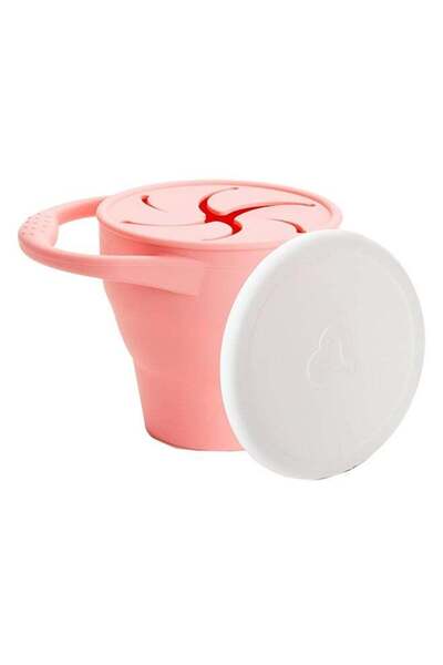 Munchkin حافظة وجبات خفيفة من السيليكون مع غطاء، مناسبة للأطفال من عمر 6 أشهر فما فوق