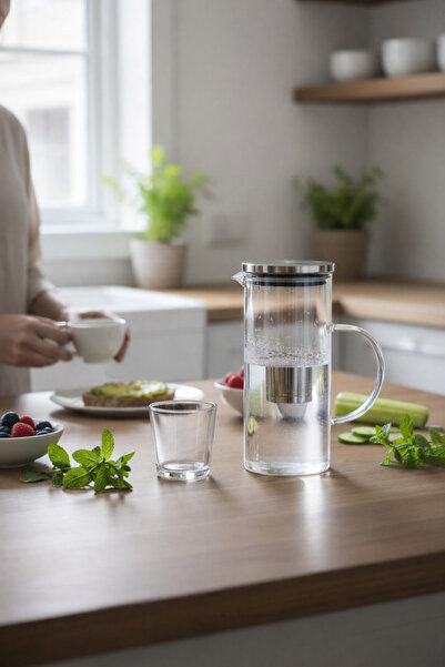 Paşabahçe 1500 ml Borosilikat Cam Süzgeçli Sürahi - Isıya Dayanıklı Modern Şı...