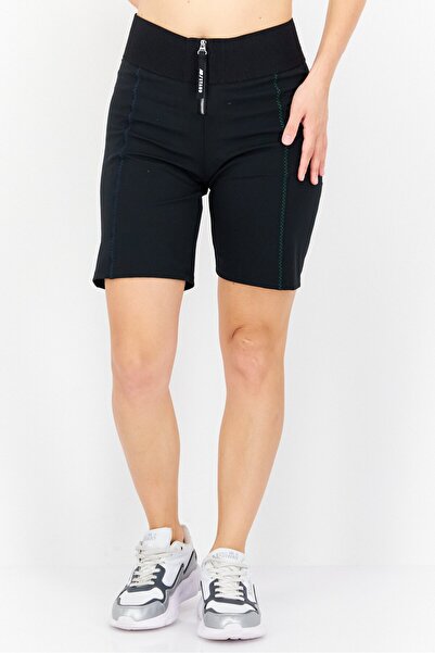 New Balance x Staud Women Fitted Zippered Training Shorts, Black