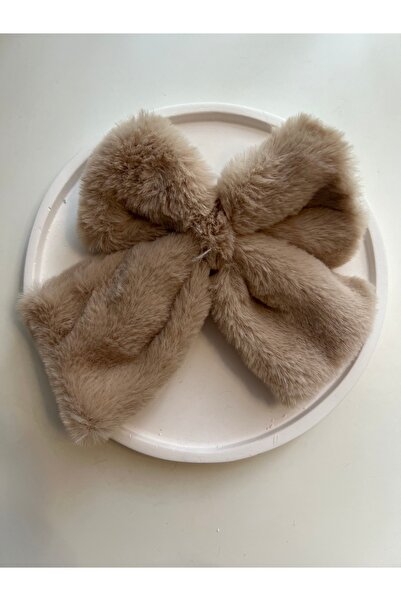 BusradanDesign مشبك كبير من القطيفة على شكل شريط المنك مع مشبك سريع الإغلاق