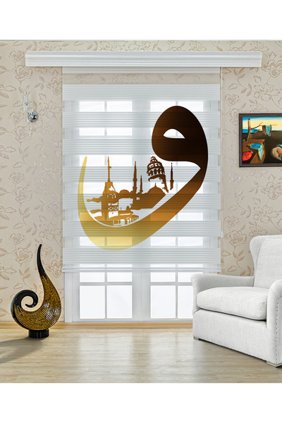 Perdecizade (ENXBOY)VAV GOLD DİJİTAL BASKILI ZEBRA PERDE-COCUK ODASI-STOR PERDE