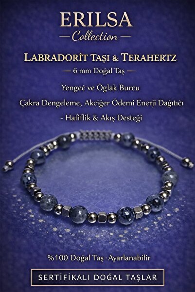 Erilsa Certified Chakra Balancing and Lung Flow Support Bracelet – Labradorit...