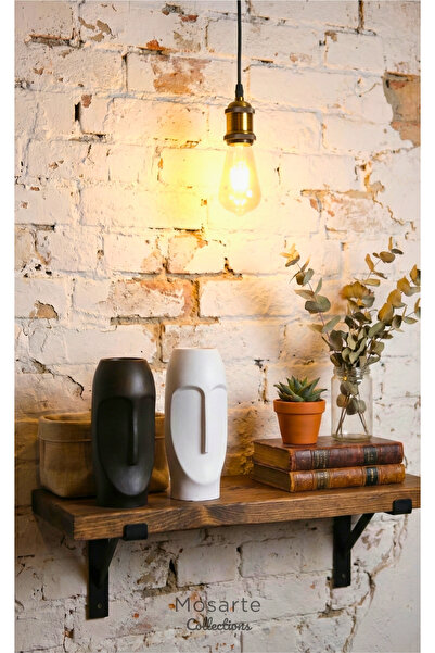 Mosarte سلسلة ستونفيس: مزهرية/تمثال وجه تجريدي بسيط - مجموعة من قطعتين للديكو...