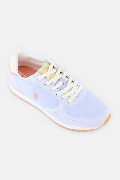 U.S. Polo Assn. Women Brand Logo Lace Up Casual Shoes, Light Blue