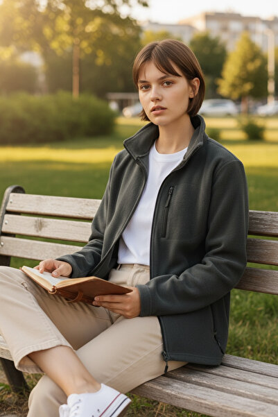 LELVANİ Unisex 3-pocket unembroidered fleece jacket with weight