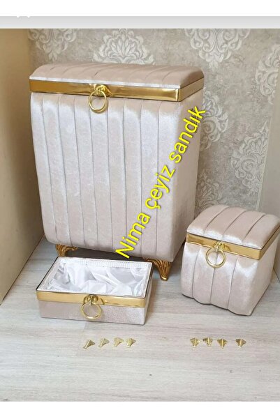 Nima Çeyiz Sandık 3 lü çamaşırlık seti ve banyo düzenleyici