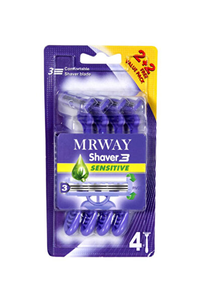mrway امواس حلاقة 3شفرات من مرواي 4 قطع