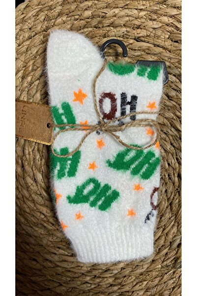 Ünal 2 Pcs Yumoş Unisex Christmas Socks Christmas Themed New Year Thermal Home Socks