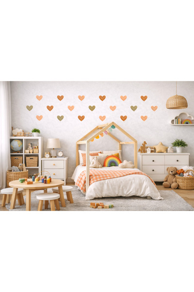 ReklamX Pastel Kalp Duvar Sticker Seti – A4 Ölçü | 15 Adet Mini Kalp | Çocuk ...