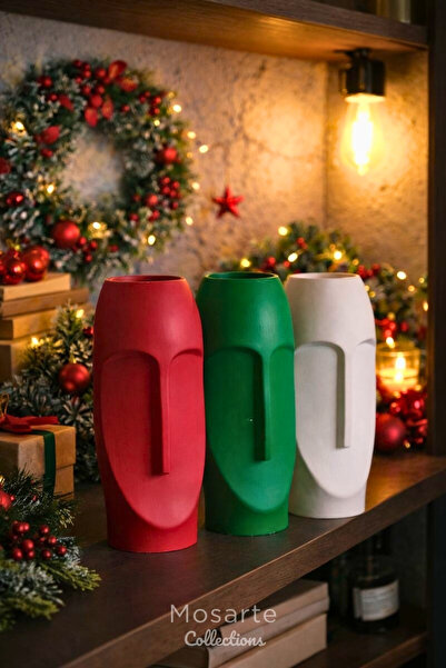 Mosarte Stoneface Series Minimalist Abstract Face Vase / Sculpture – Modern D...