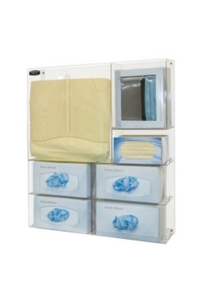 Slasa PPE Dispenser Wall / Door Mount Clear 4-3/4 X 23-1/2 X 26-1/2 Inch