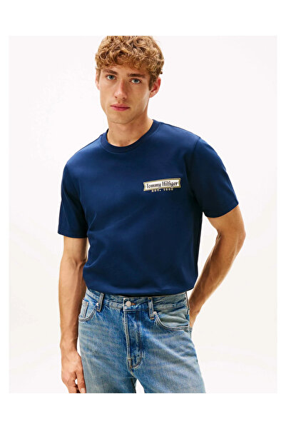 Tommy Hilfiger Erkek Normal Kalıp Yuvarlak Yakalı Logo İmzalı Kısa Kollu Laci...