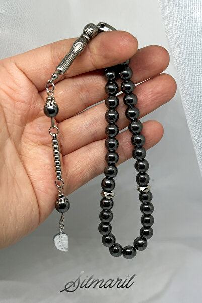 Silmaril Store Hematite Natural Stone Rosary Zaza and Bracelet Sets Father's ...