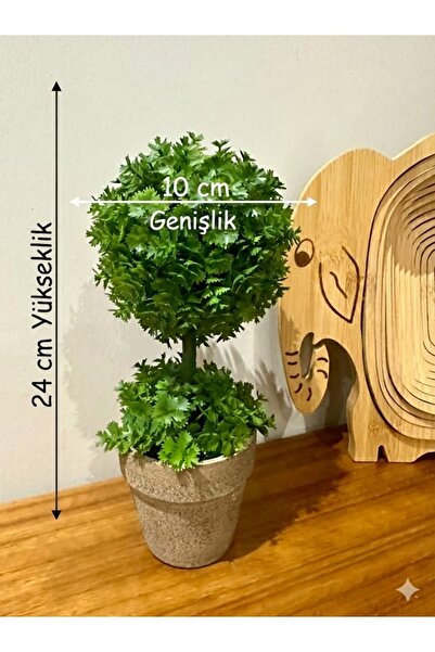 FB Cup Ev ve Ofis Hediyesi Dekoratif Yapay Şimşir Ağacı - Saksılı 10x24 cm