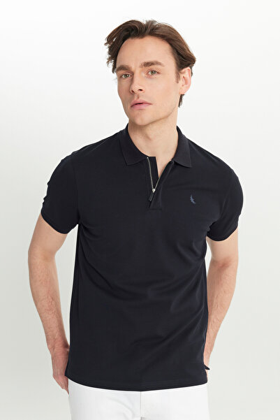 ALTINYILDIZ CLASSICS Erkek Lacivert Pamuklu Slim Fit Dar Kesim Polo Yaka Esne...