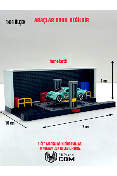 Butik 3D Baskı 1/64 Ölçekli Tamirhane Bina Tasarımlı Diorama Araç Sergileme G...