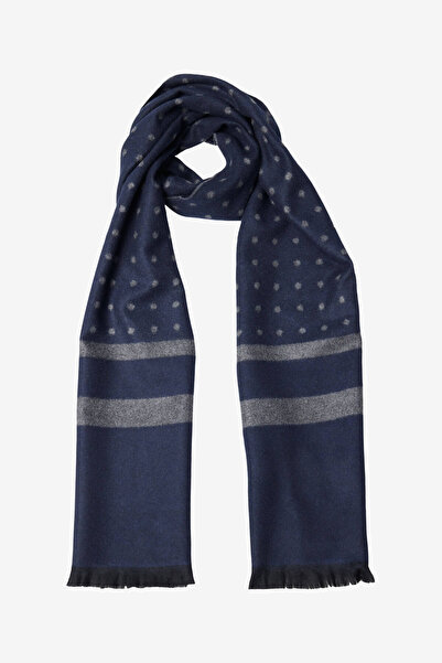 ALTINYILDIZ CLASSICS Чоловічий синьо-сірий шарф стандартного крою