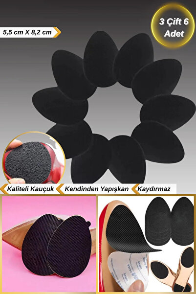 Hane Dostu 3 Çift 6 Adet Topuklu Ayakkabı Altı Kaydırmaz Ped –Güçlü Yapışkanl...