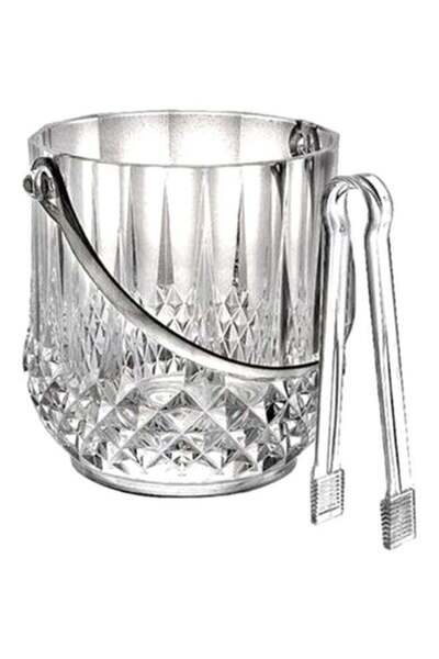 ROYALFORD Ice Bucket With Tong Clear 1.2Liters