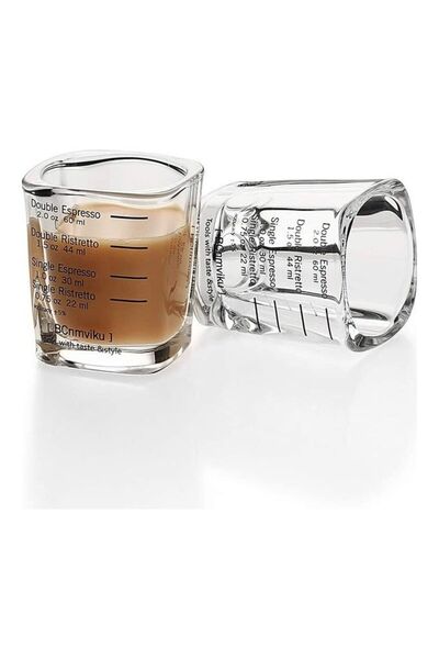 Generic طقم أكواب إسبريسو من قطعتين، شفاف، سعة 60 مل