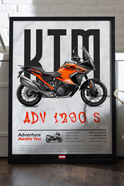 Duvarda KTM ADV 1290 Αφίσα με Μαύρο Ξύλινο Πλαίσιο, Διακοσμητικός Πίνακας Τοί...