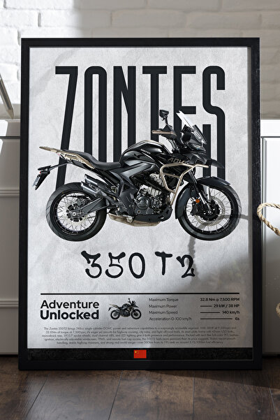 Duvarda Poster Zontes 350 T2 cu ramă din lemn negru, pictură decorativă de pe...