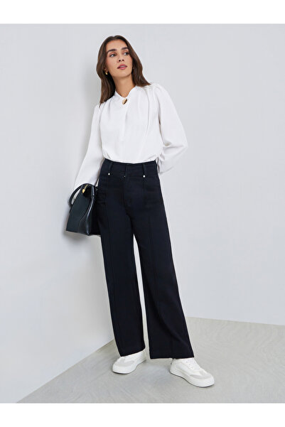 Styli Women High Rise Black Straight Leg Jeans